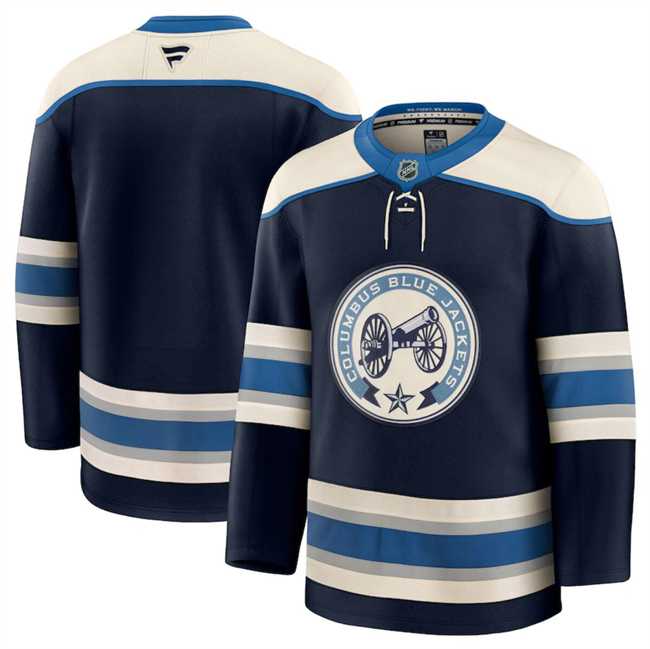 Mens Columbus Blue Jackets Navy 2024-25 Alternate Stitched Hockey Jersey Dzhi